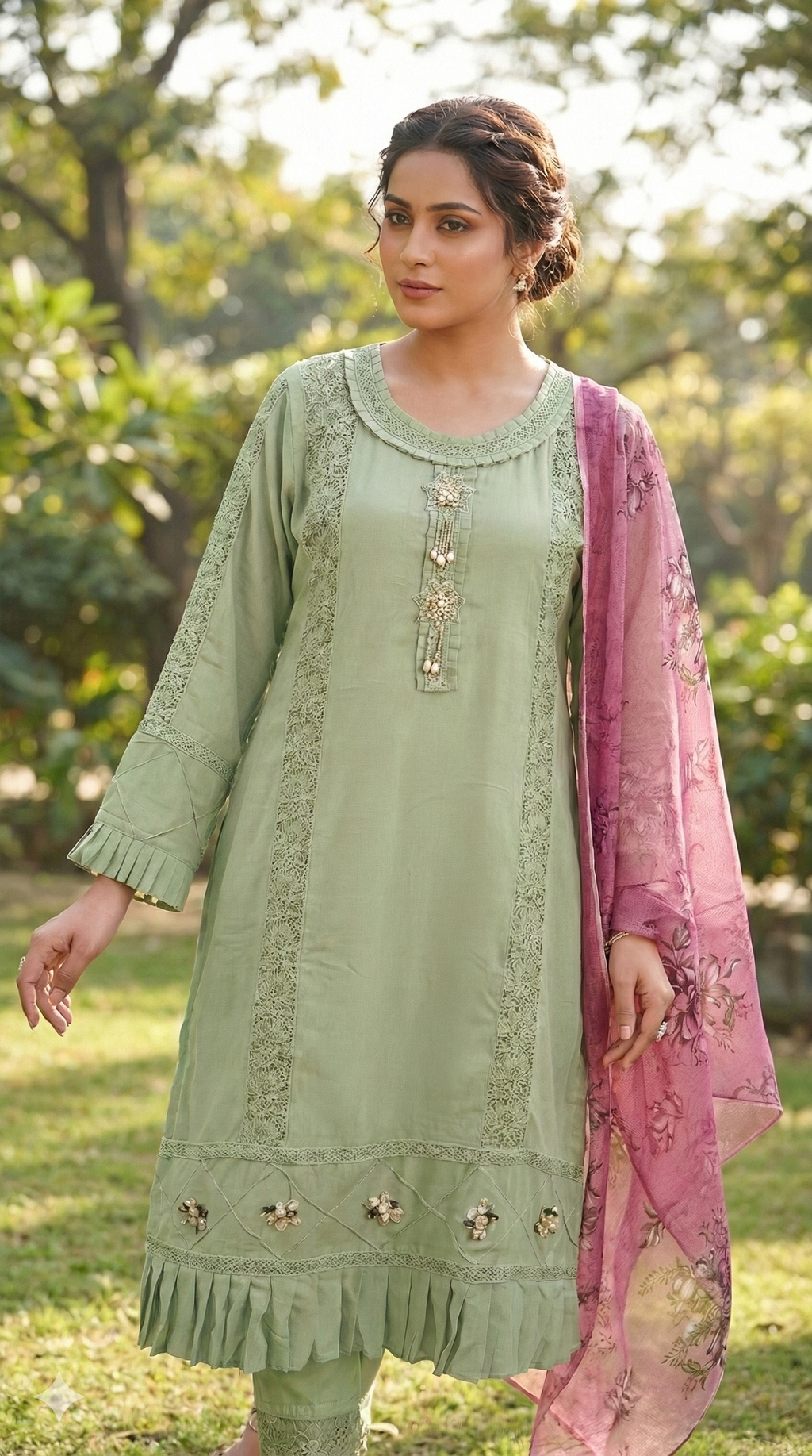 Designer Faux Georgette Readymade Pakistani Suit