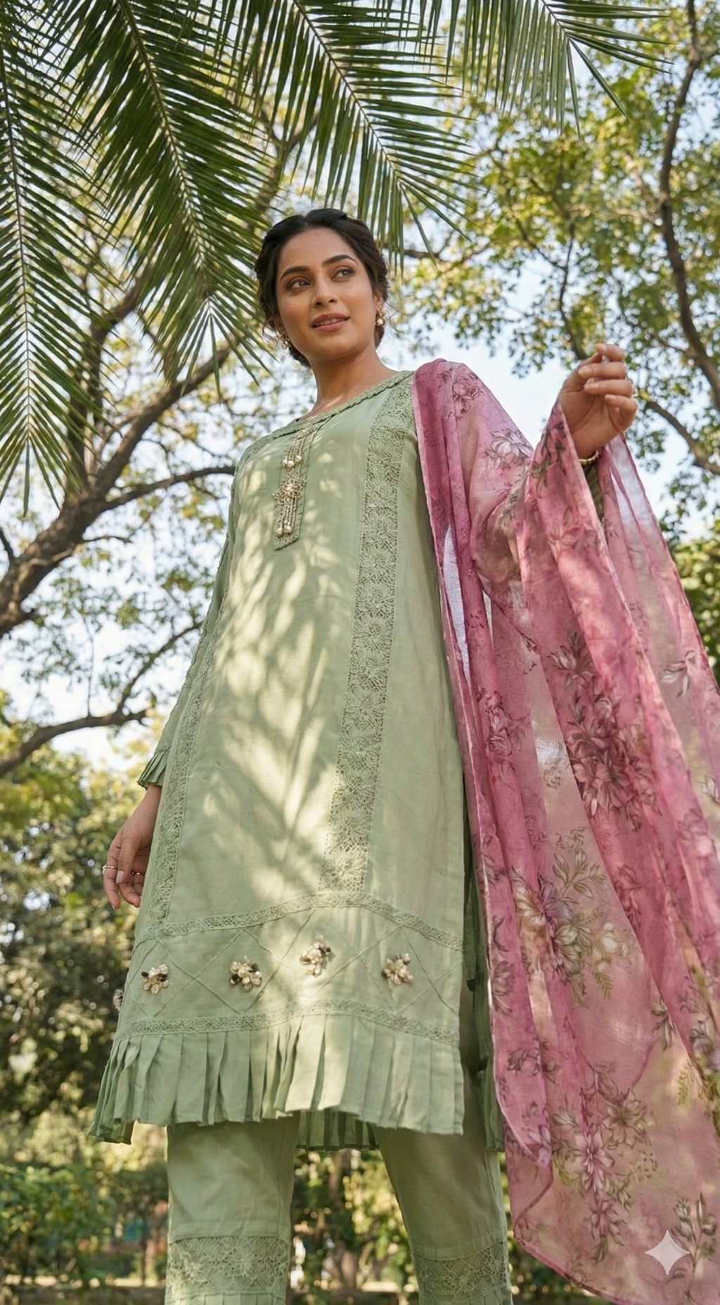 Designer Faux Georgette Readymade Pakistani Suit