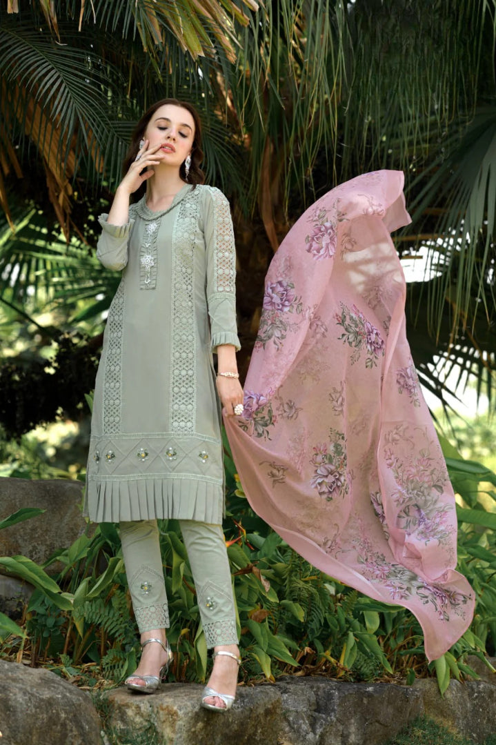 Designer Faux Georgette Readymade Pakistani Suit
