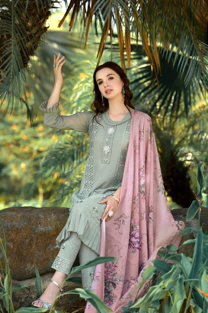 Designer Faux Georgette Readymade Pakistani Suit