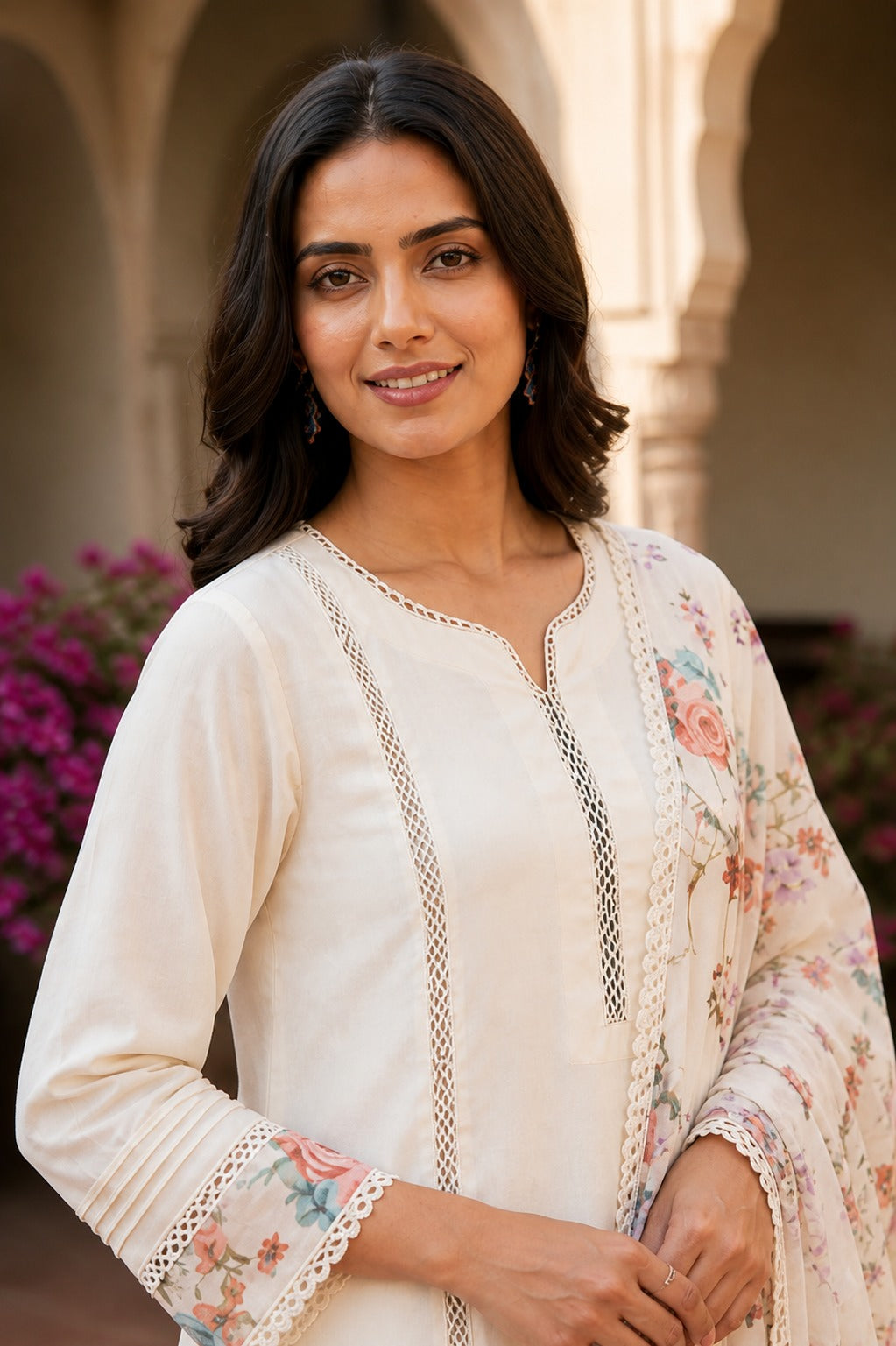 Regular Kurta with Trousers & With Dupatta