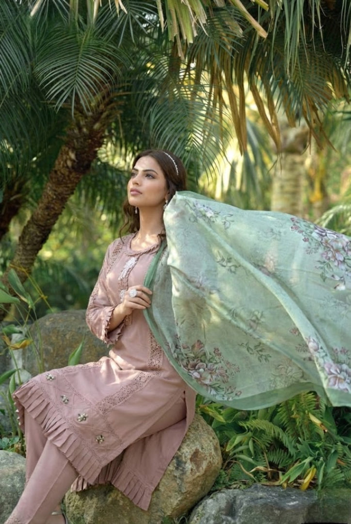 Designer Faux Georgette Readymade Pakistani Suit