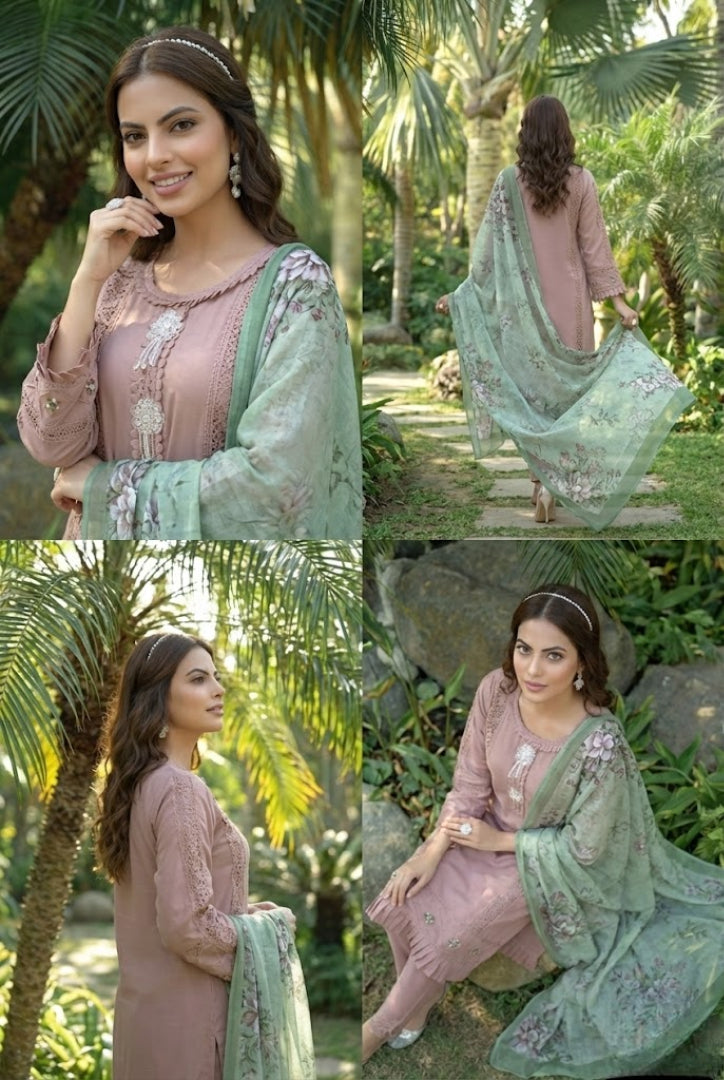 Designer Faux Georgette Readymade Pakistani Suit